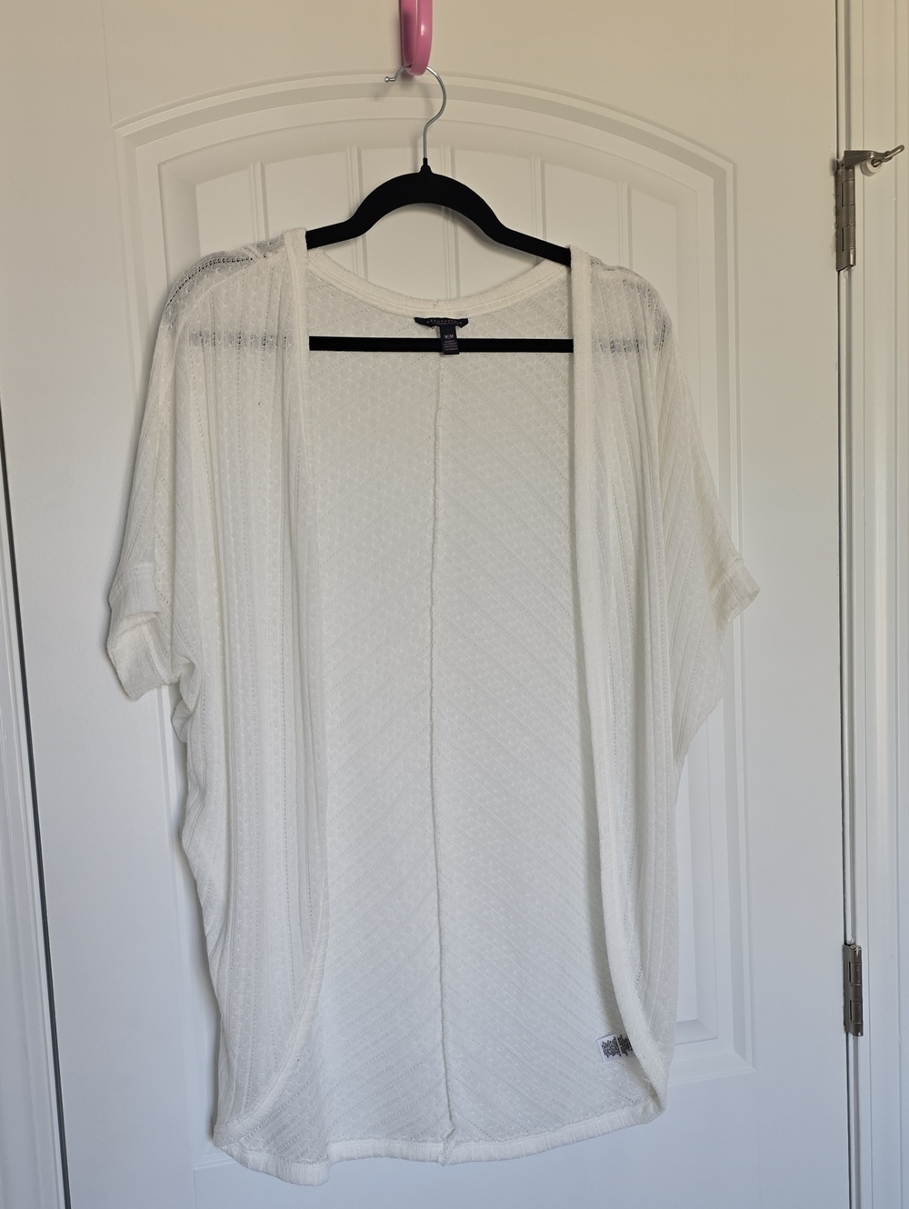 Lightweight White Open-Front Juniors's Cardigan